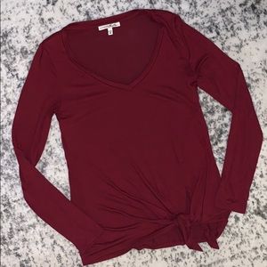 Express One Eleven V-neck Front Tie Shirt